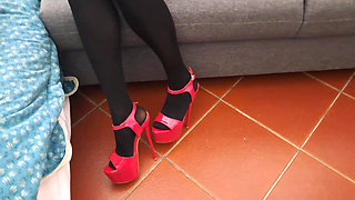 MILF in Pantyhose and Heels with Perfect Legs
