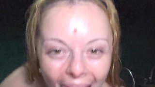 Late Night Beach Quick Blowjob and Big Facial