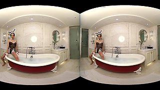 Bathroom Play With Sexy Rabbit Cosplay - Brunette Nonnude