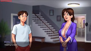 Watching a Movie With His Sexy Mature MILF Landlady Almost End With Sex - Summertime Saga 08