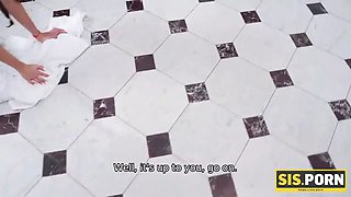 .porno. teenager dark haired helped by stepbro who wished to fuck her