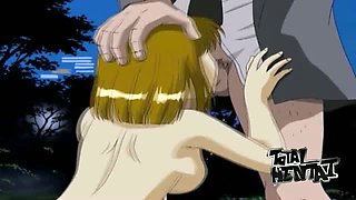One pervert leaves and the other joins big breasted animated nympho