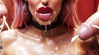 Whore Blonde BDSM Hard Sex, Curvy Woman with Big Tits Sucking Big Dick, Slave Woman