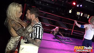 Fakehub - Sophie Anderson as astrid the viking warrior vs the bard in crazy fighting grappling pound fest with meaty giant boobs and spills and fellatios orgasms cum bum and dirty Horny Blonde beauties