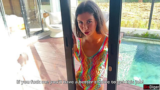 Boss's Daughter Seduces Employee Before Interview - Blowjob & Cumshot at Villa