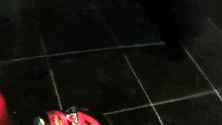 Stockinged strapon femdom fetish babe sucks on dick in hd