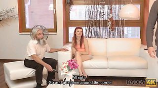 Daddy4k. slutty ginger makes enjoy to fella at her dad ages