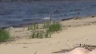 Mommy with a Big Ass Fucked in All Holes on the Beach