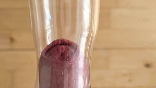 Vacuum cleaner suck guys cock to cumshot