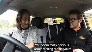 Fake Driving School Pretty black girl seduced by instructor