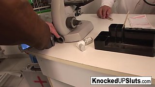 Knocked Up Sluts : Knocked up redhead sucks and fucks in the doctor's office