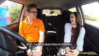 Pretty teen student Lola Rae boned by her driving instructor