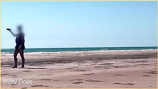 Hot Wife Flashes Side Boob on Public Beach - Amateur MILF Dare