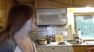 Kelly fucks in the kitchen with facial - filthywebcamgirls.com