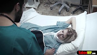 Doctor gives patient a sponge bath and vaginal probe