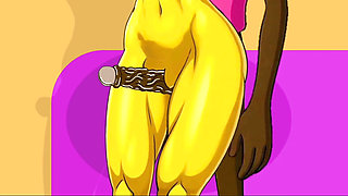 Wife Cheats on Her Husband with a Fitness Trainer. Cartoon. Simpsons Parody
