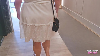 Naughty Peek at my Panties while I climb Stairs - BBW Slut Cheating Wife