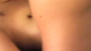Busty brunette loves threesome and cum