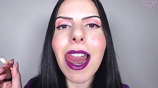 Get Lost in My Beautiful Eyes and Inhale All My Smoke Glossy Violet Lips