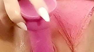 Dripping Wet Pussy with Big Dildos Pumps Her Tight Slutty Holes Full.