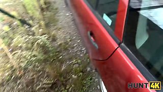 Hunt4k. red riding rubber hood is great in smoking Big Cocks and riding them