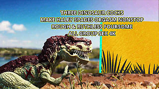Three Dinosaur Cocks Make Haley Spades Cum Nonstop in Rough & Ruthless Foursome - Immoral Productions 4K