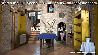 Petite Haizea Diamond takes grandpa's big cock hard in doggy style - HD pornstar fucking