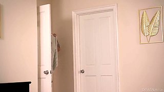 Needy cutie Hazel Moore is eager to get into the pants of her boyfriend Victor Ray