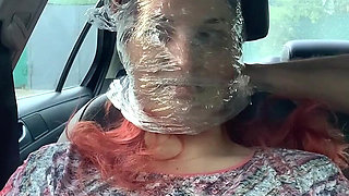 Plastic Wrap Breathplay in Car Outdoor