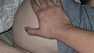 Step mom ass get slapped by step son naked in bed near her ass