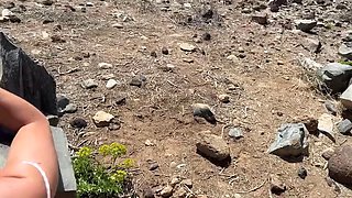 Triple sex with blonde and brunette on nudist beach