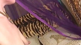 Very horny and sexy lesbian milfs with wet hairy pussy enjoy and moan as they put on long dildos to fuck