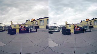Brunette Hottie Toys Outdoors - Solo Model Fucks Her Vibrator
