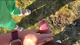 Caught Stroking in Public... She Helped Me Finish