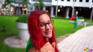 Best Friends Threesome with Latina & Redhead After Halloween Party - Santana Red, Mandi May, Gibby The Clown