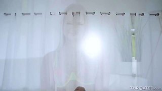 Blonde Teen 18+ Uses Her Pretty Mouth To Deepthroat This Cock - Harley King And John Strong