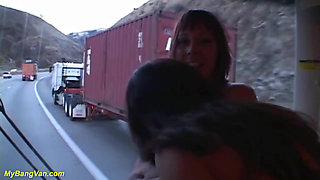 Crazy milf rough DP bang van fucked