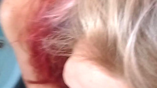 Sucking His Cock While on the Toilet