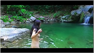 Masturbation At The Waterfall While Being Watched By A Passing Man