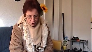 Horny German granny pleasing a cock with her pussy and mouth in POV