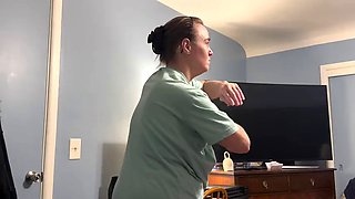 Step daughter refuses to suck son in laws dick so step mother in law sucks him dry!