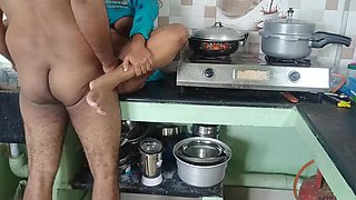 Indian House Maid Fucking in Kitchen Slap Role Play with Amateur MILF Wonder