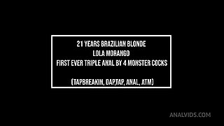 21 Years Brazilian Blonde Lola Morango First Ever Triple Anal
