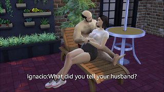 Unsatisfied wife fucks with the neighbor  The Sims 4