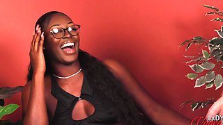 Black babe Joa Nova teases a white and a black dude with her ass