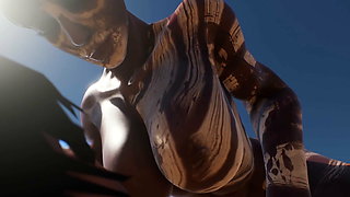 Buff Tribal Woman Gets Creampie From Tourist - 3D Animation