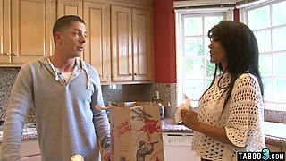 Hispanic cougar analyzed next to stepdaughter