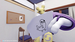 Furry MILF Renamon  Fucked Hard and Creampied -Compilation