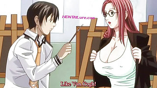 Janitor Gets Fucked on the Desk by Busty Headmistress After Hours in Her Office
