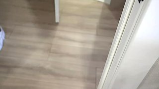 Sexy horny brunette house maid is fucked hard by a ripped stud